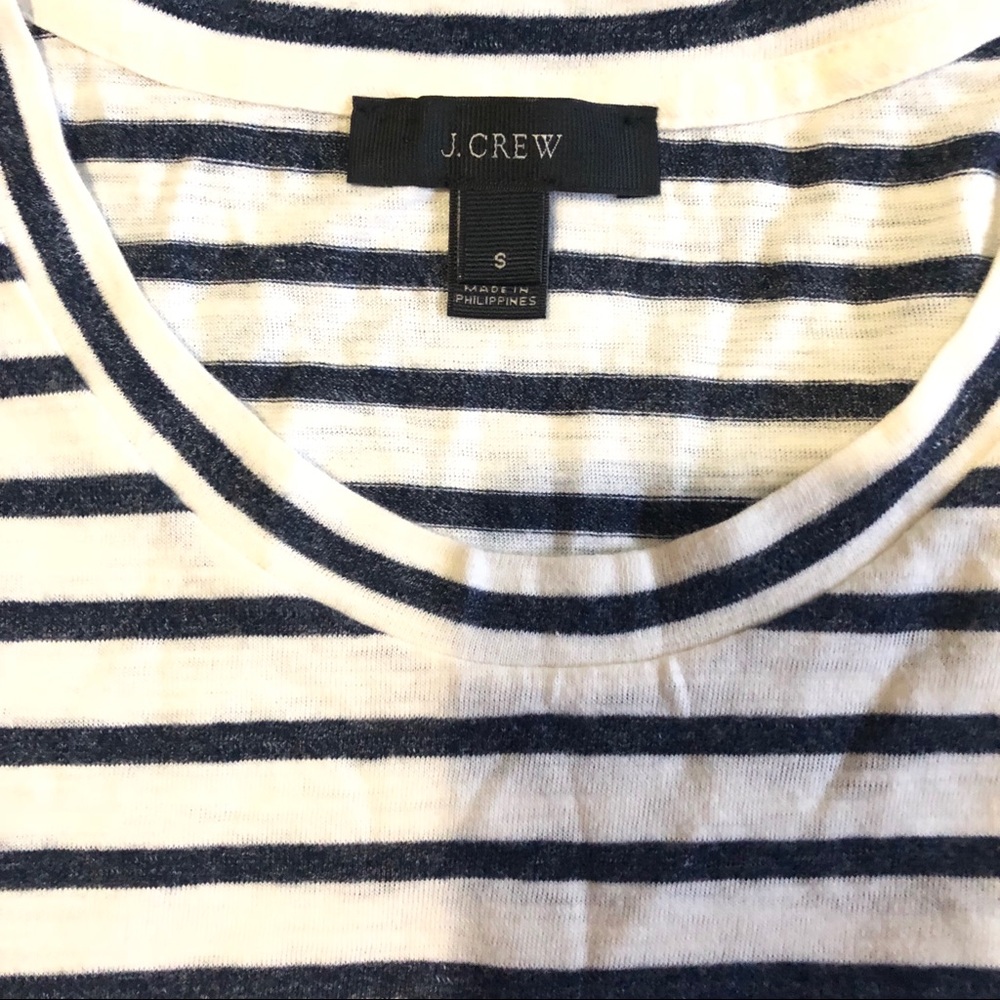 J. Crew Striped Ruffle Hem Tank - Picture 3 of 4